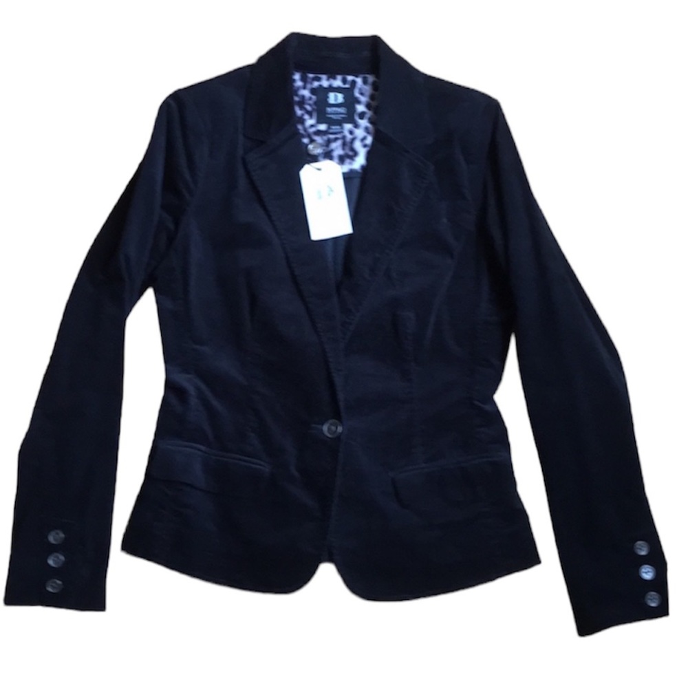 NWT Buffalo David Bitton Black Velveteen Blazer M